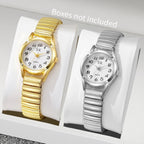 Middle aged and elderly watches, men's large digital dial, women's watch, steel strip spring, elastic band, elderly watch