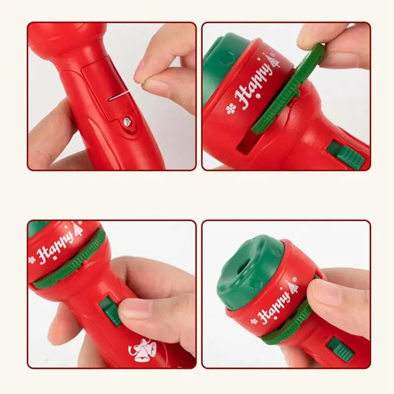 Christmas Handheld Flashlight Projection Lamp Early Education Toys Image Recognition, Cognition, Fun cartoon Projector Gifts Kid