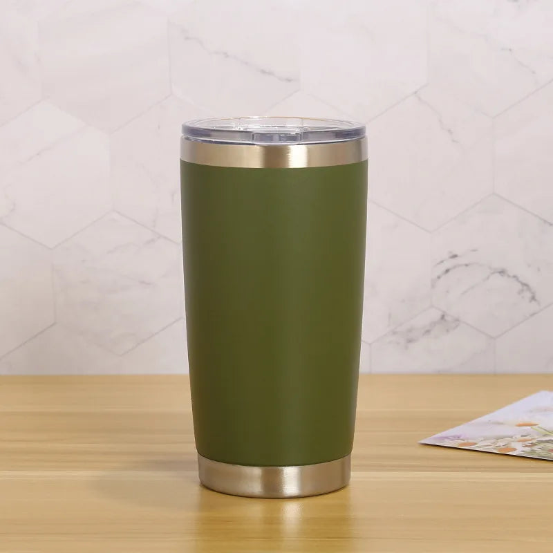 20oz Tumbler with Lid , Stainless Steel Vacuum Insulated Coffee Tumbler Cup, Double Wall Powder Coated Travel Mug