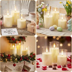 Flameless LED Electronic Candles Complete Set, Decorative Candle Lights for Christmas, Wedding, Party, Tabletop Home Decorations