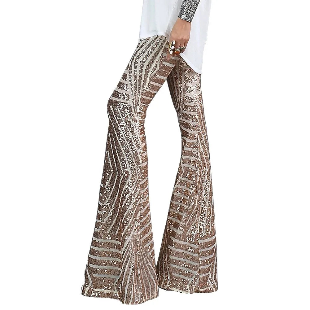 European Summer Wide Leg Flared Pants, Elegant Slim Fit Bootcut Trousers, Versatile Long Pants for Women