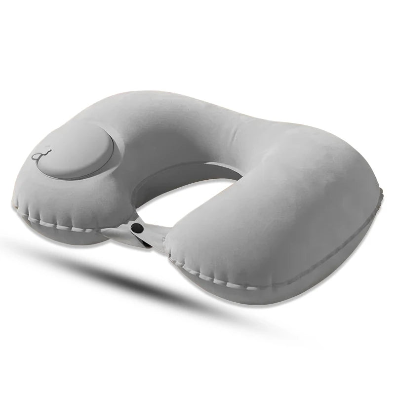 Press On Inflatable Pillow to Relax Neck Travel U-shaped Pillow Foldable and Portable With Leak Proof Device Ordinary U-shaped