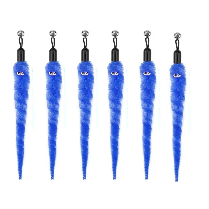 Cat Feather Toy Accessories False Birds Worm Toy with Bell Kitten Cat Toys Interactive Replacement Refill Foam Ball Training