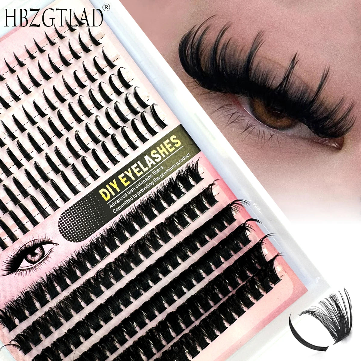 Eyelash Clusters 80D/100D+Fairy Hair Lashes DIY Spiky Lash Extension Mega Cluster Eyelash Extensions Mink Strips Lashes Thick