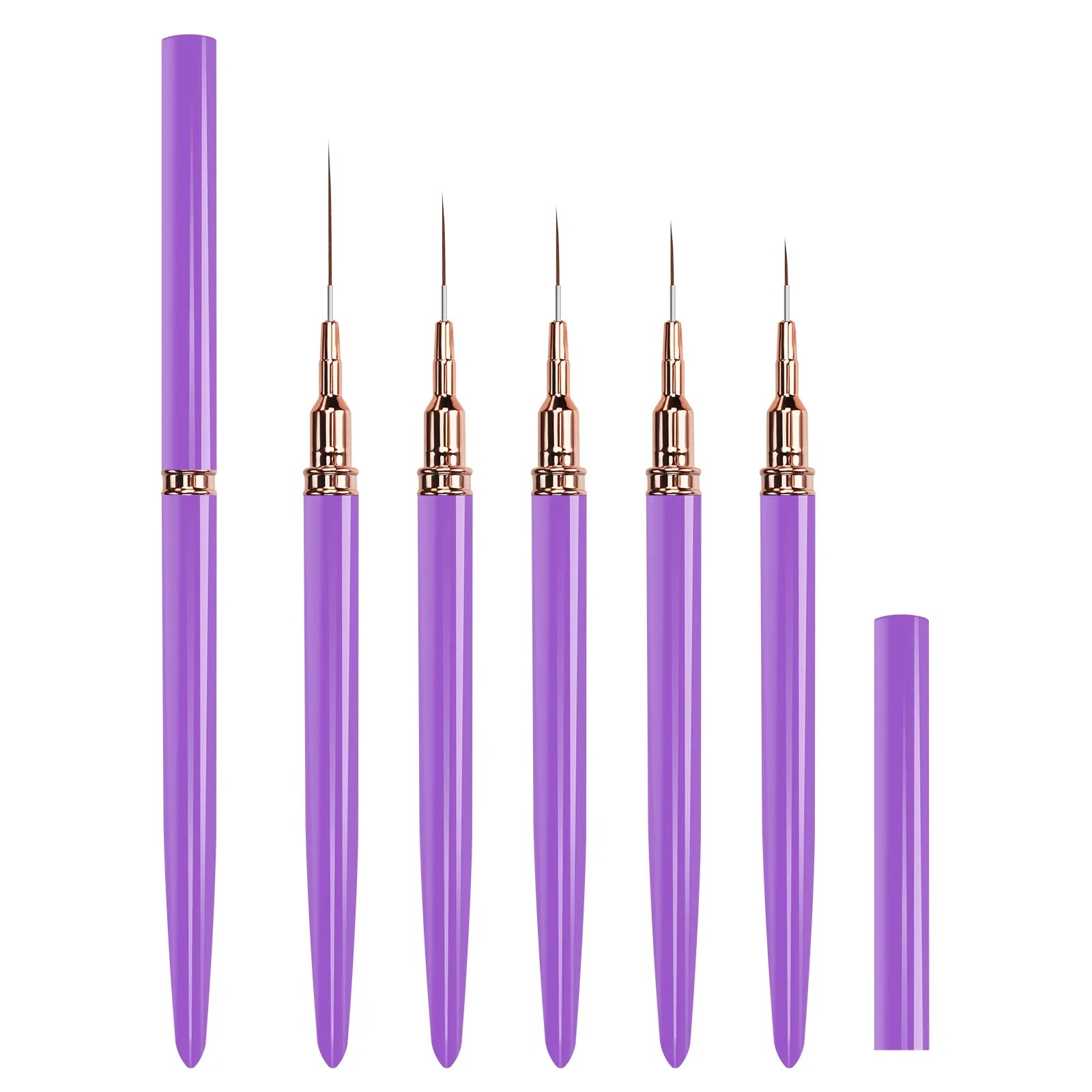 5pcs Professional Nail Art Liners Striping Brushes Tool Ultra-thin Line Detail Drawing Painting Brushes Manicure Pen Tools