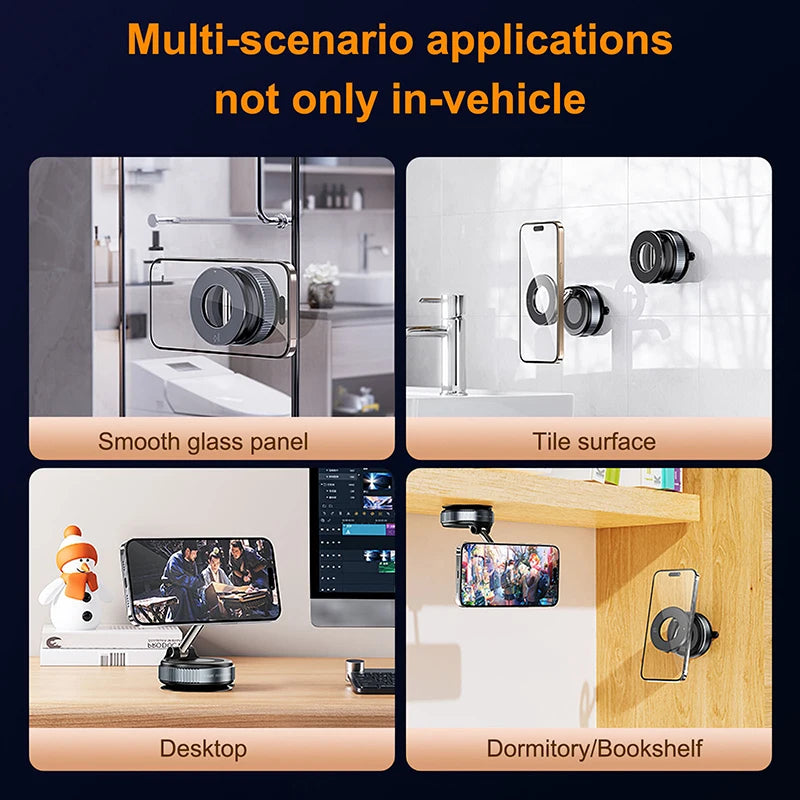 Magnetic Vacuum Phone Bracket 360° Adjustable Holder Strong Suction Cup Navigation Design Stand Holder For Car Universal 2026