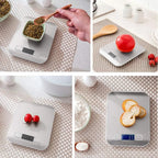 Digital Kitchen Scale 10/5kg-1g LED Display Stainless Steel Panel Electronic Scales for Home Food Snacks Weighing Baking Tools