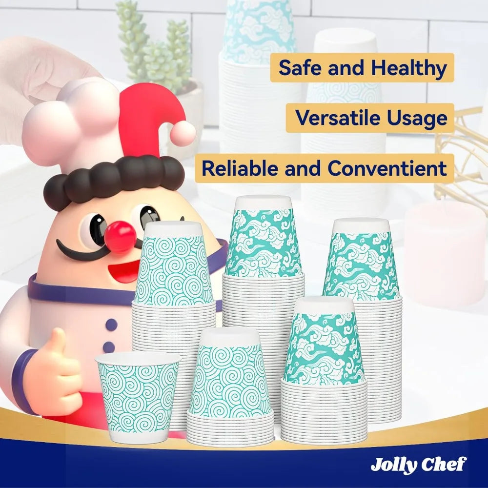 3 oz Disposable Paper Cups 300 Pack - Small Mini Bathroom Mouthwash Cups for Parties & Travel