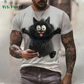 Cat Print T-shirt Men Short Sleeve Men's Summer T-shirts Cat Shirts Graphic Tee Men's Summer Clothes Men Short Sleeve T-shirt