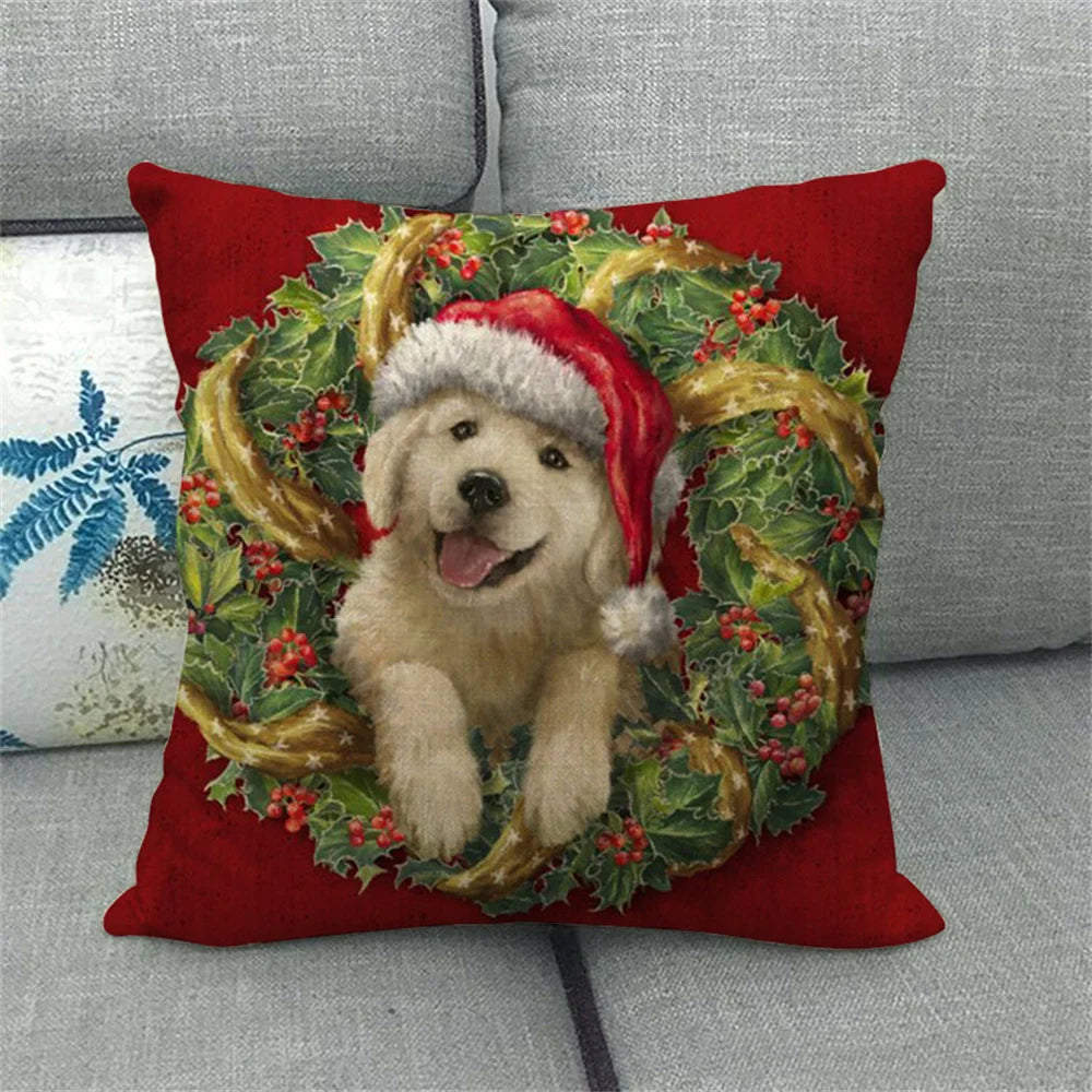 45CM Merry Christmas Cushion Cover Pillowcase 2023 Christmas Decorations for Home Ornament Happy New Year Christmas Decor 2022