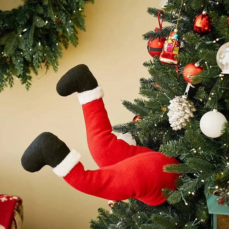 1× Christmas Tree Decoration Santa Claus Elf Legs Christmas Decoration Home Hanging Decoration Door Decoration Christmas Pendant