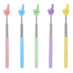 School Office Supplies Steel Teaching Pointer Telescopic Rod Finger Design Teaching Stick Finger Reading Sticks Tools