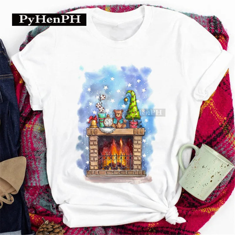 Merry Christmas T Shirt  Personalized and Exquisite Christmas Gift T-shirts and Clothes Women Clothing Aesthetic Clothes