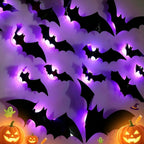 Glow in The Dark 3D Bat Wall Stickers Removable PVC Halloween Decor with 3 Sizes Easy Peel Stick for Windows Home Party Supply