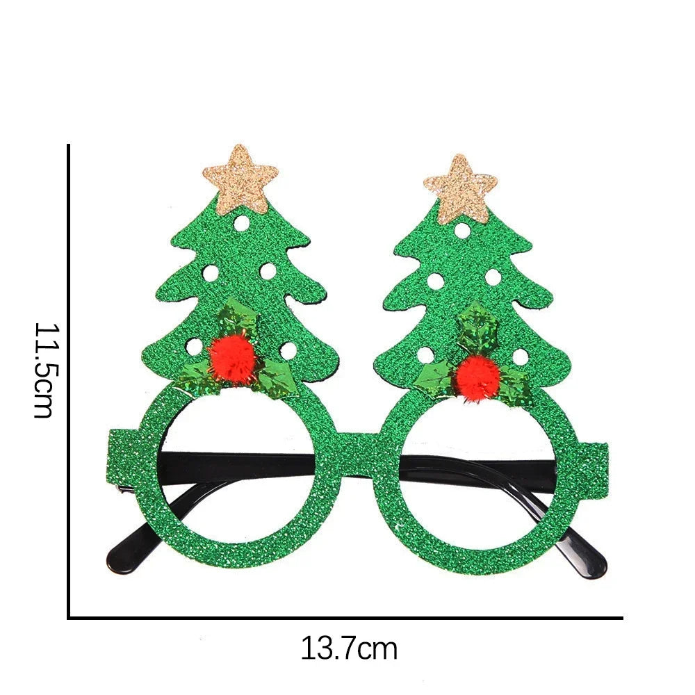 Christmas Glasses Santa Claus Xmas Tree Snowman Plastic Glasses Kid Gift Xmas Party Supplies Photo Props Christmas Decoration