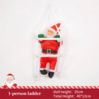 Christmas Decoration Santa Claus Climbing on Rope Ladder Ornament Xmas Tree Decor Home Door Wall Hanging Indoor Outdoor Kid Gift