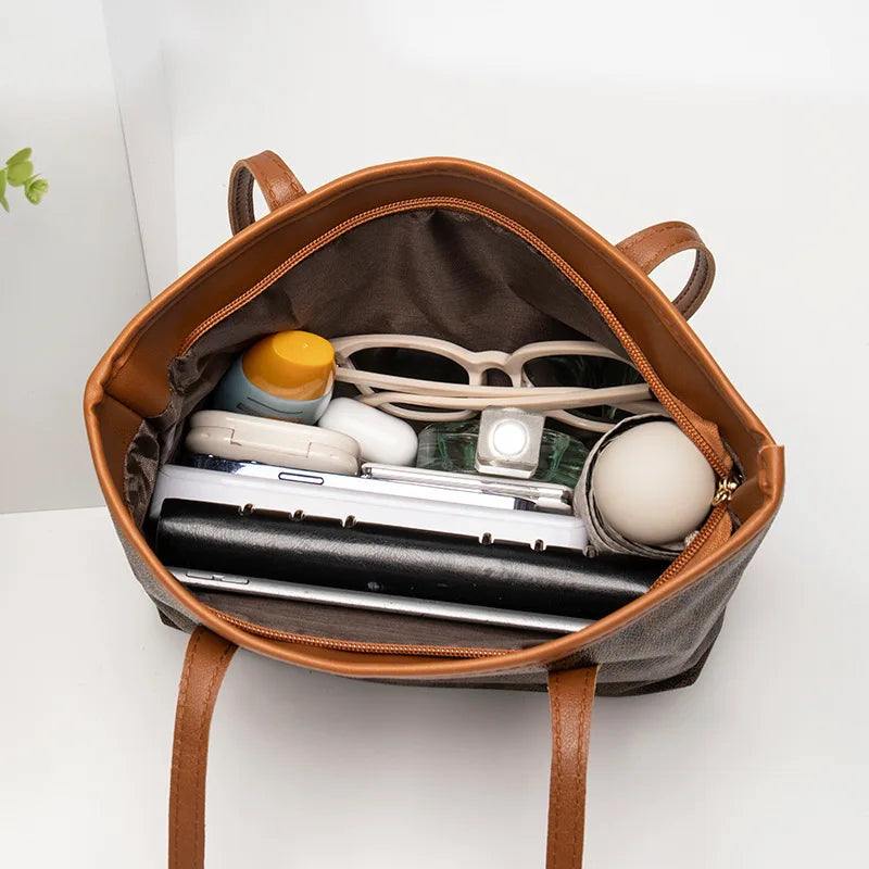 Women's Bag 2023 New Embossed Floral Handbag Shopping Bag Versatile Large Capacity Bucket Bag