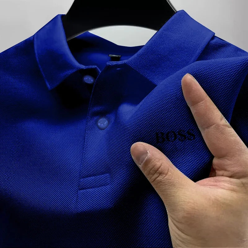 Men's Short Sleeve Polo Shirt, Quick Dry, Breathable, Casual, Stylish, Business, Sports, Summer, High, New, 2025