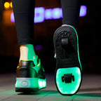 Girls Fashion Two-Wheels USB Charging Sneakers LED Light Roller Skate Shoes Kids Gift for Children Sport Casual Shoes