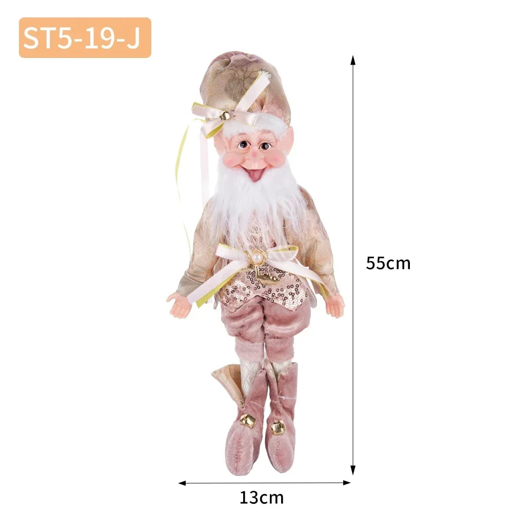 Christmas Decoration Santa Claus Statue Standing Elf Doll Decoration Christmas Tree Pendant Home Merry Christmas New Year Gift