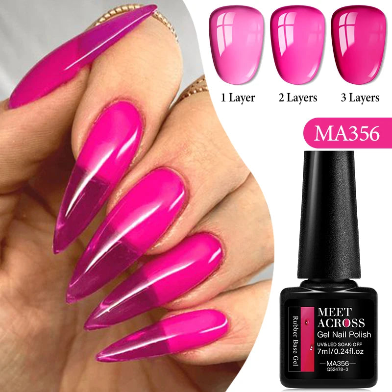 7ml Nude Rubber Base Gel, 68 Colors, DIY Nail Art Supplies Gel for Nails Design, UV LED Soak Off, Easy to Apply, Long Lasting