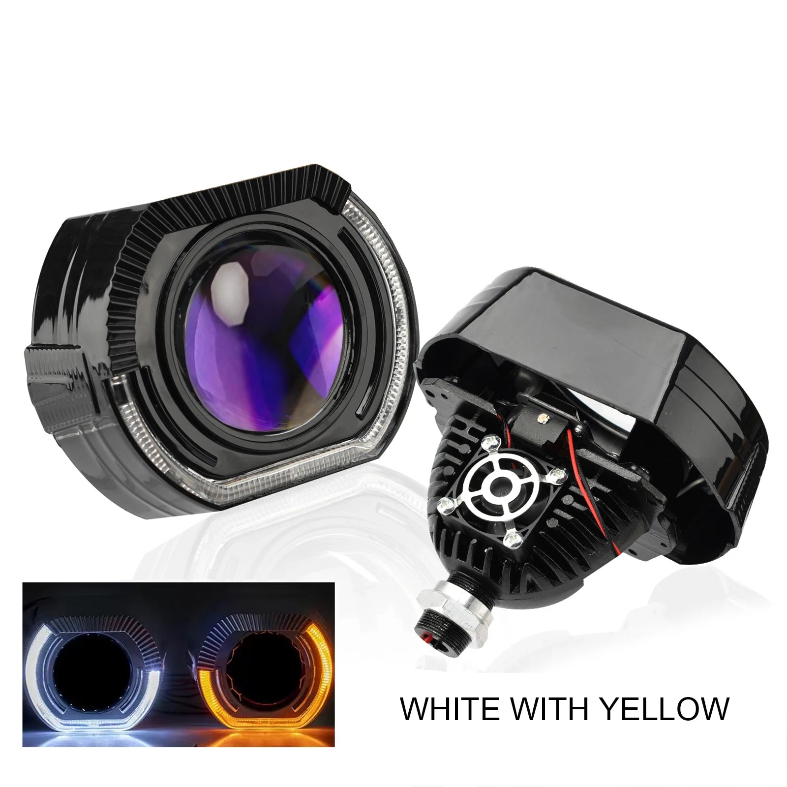 90W 2 PCS 3.0 Inch Blue Bi LED Projector Lens Universal Headlight Retrofit For H1 H4 H7 H11 Auto Light Headlamp Car Accessory