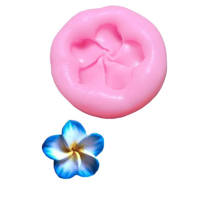 Flower Shape Silicone Cake Mold Gardenia Plumeria Rubra Soap Fondant Molds Cupcake Jelly Candy Chocolate Decoration Baking Tool