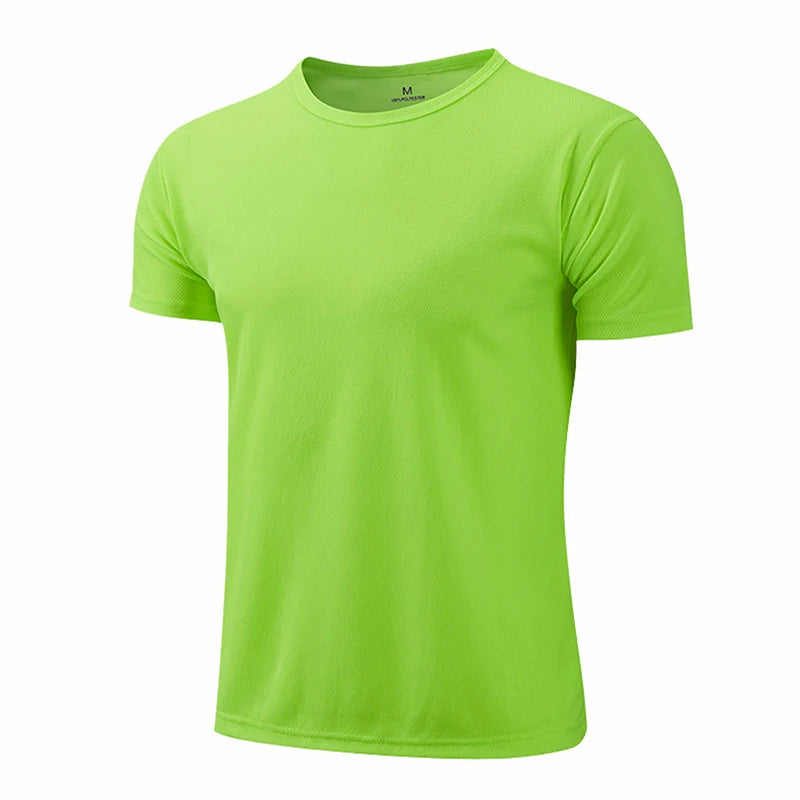 Quick-drying Round Neck Sport T-shirt Gym Fitness Shirt Trainer Running T-shirt Men Breathable Sportswear Women's Summer Suit