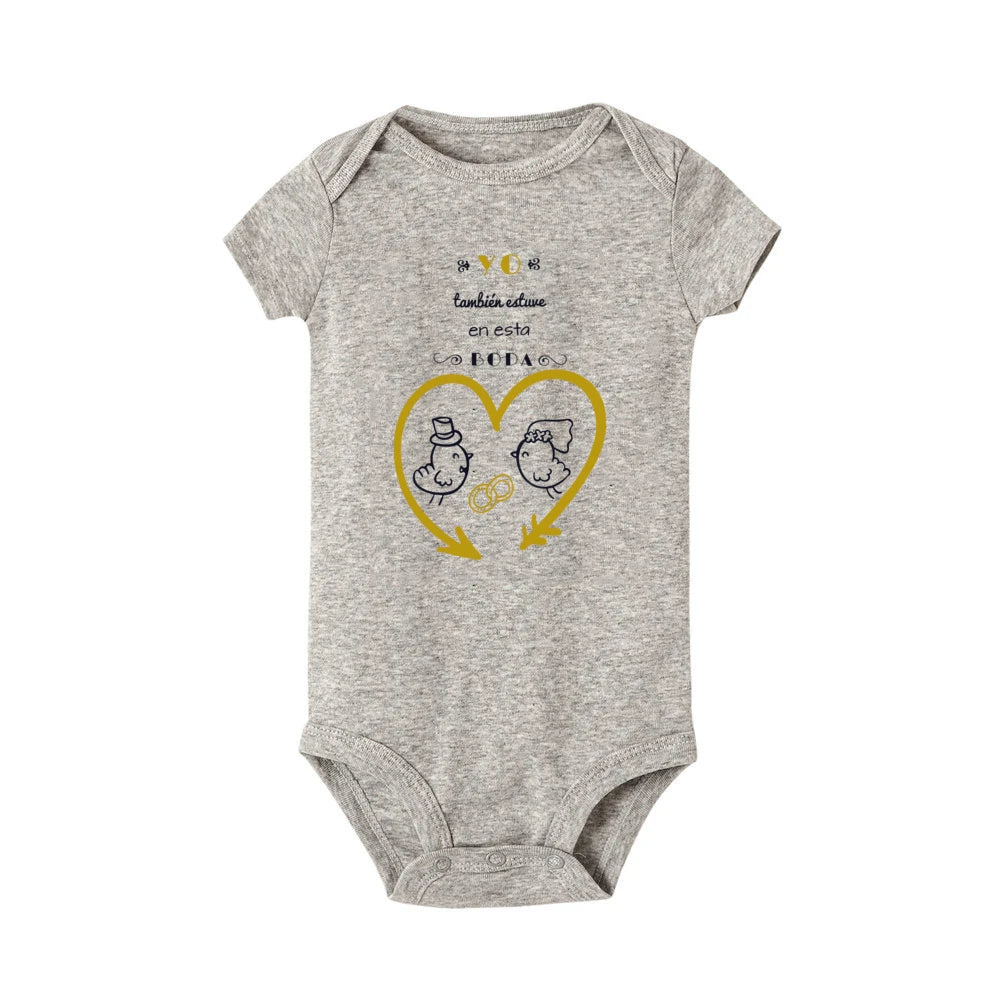 I Was Also At This Wedding Printed Baby Bodysuit Funny Infant Wedding Outfit Newborn Short Sleeve Romper Cute Toddler Jumpsuit