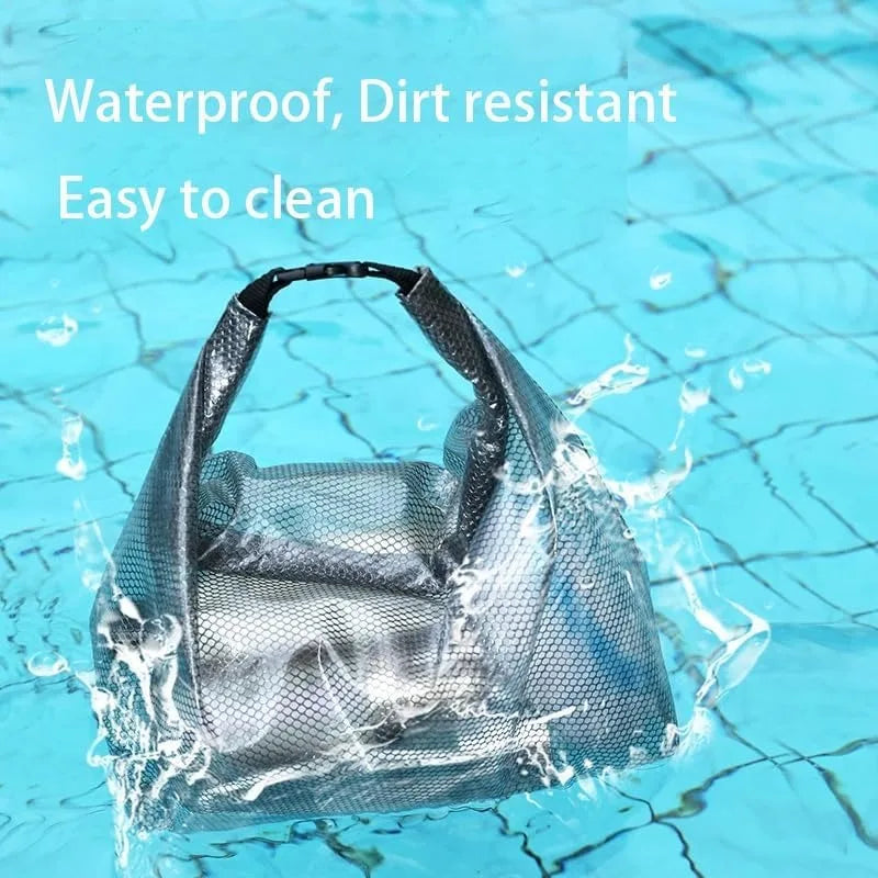 1PC Waterproof Mesh Cosmetic Bag for Travel, Gym, Bathroom, Quick-Dry Toiletry Organizer with Handle Portable Makeup Pouch