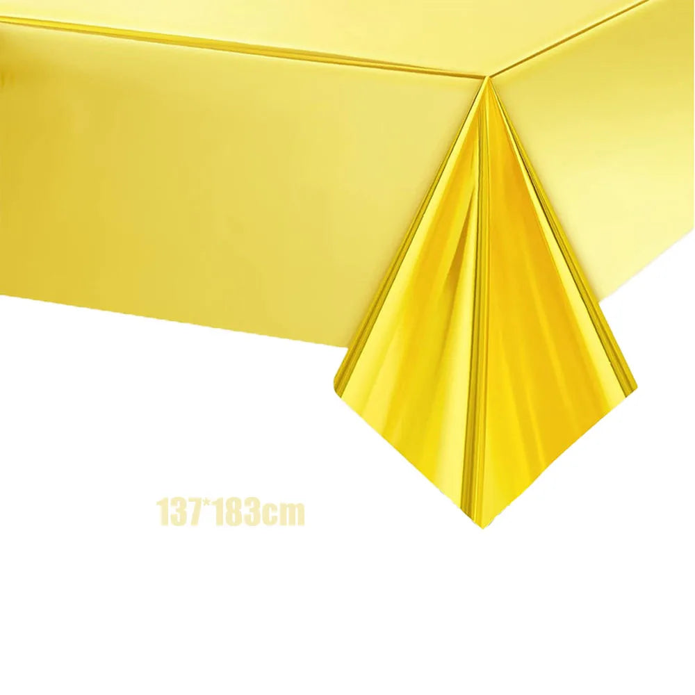 Gold Birthday Party Decorations Disposable Tableware Disposable Golden Plates Cups Kids Adult Wedding Bachelor Party Supplies