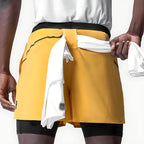 Men's Running Shorts Gym 2 In 1 Sports Shorts Fitness Leisure Workout Breathable Quick Dry Double Layer Training Shorts Men