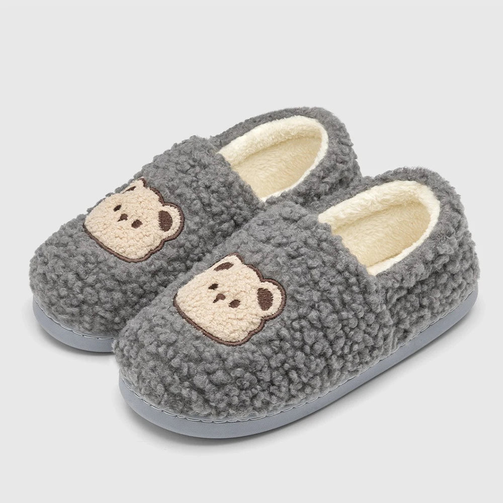 Big Size 48 49 Men Home Slippers Winter Warm Plush Slides Couples Indoor Flats Anti-slip Bedroom Shoes Women Autumn Furry Slides