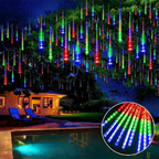 Solar Outdoor Meteor Shower Lights 8 Tubes High Brightness Ambient Lights Auto Light Sensor for Garden Patio Eaves Holiday Decor