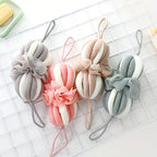 Extended stretchable bath ball back scrubbing long strip bath flower bath ball colorful strip foaming bath ball soft lantern bat