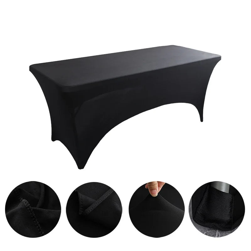4 6 8 FT Spandex Table Cover Universal Fitted Stretch Tablecloth Rectangular Table Cloth Protector For Outdoor Birthday Wedding