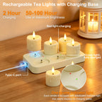 LED Candles 24/12 Pack Flameless Flickering Tea Light Warm White Candle for Party Wedding Birthday Christmas Gifts Home Decor