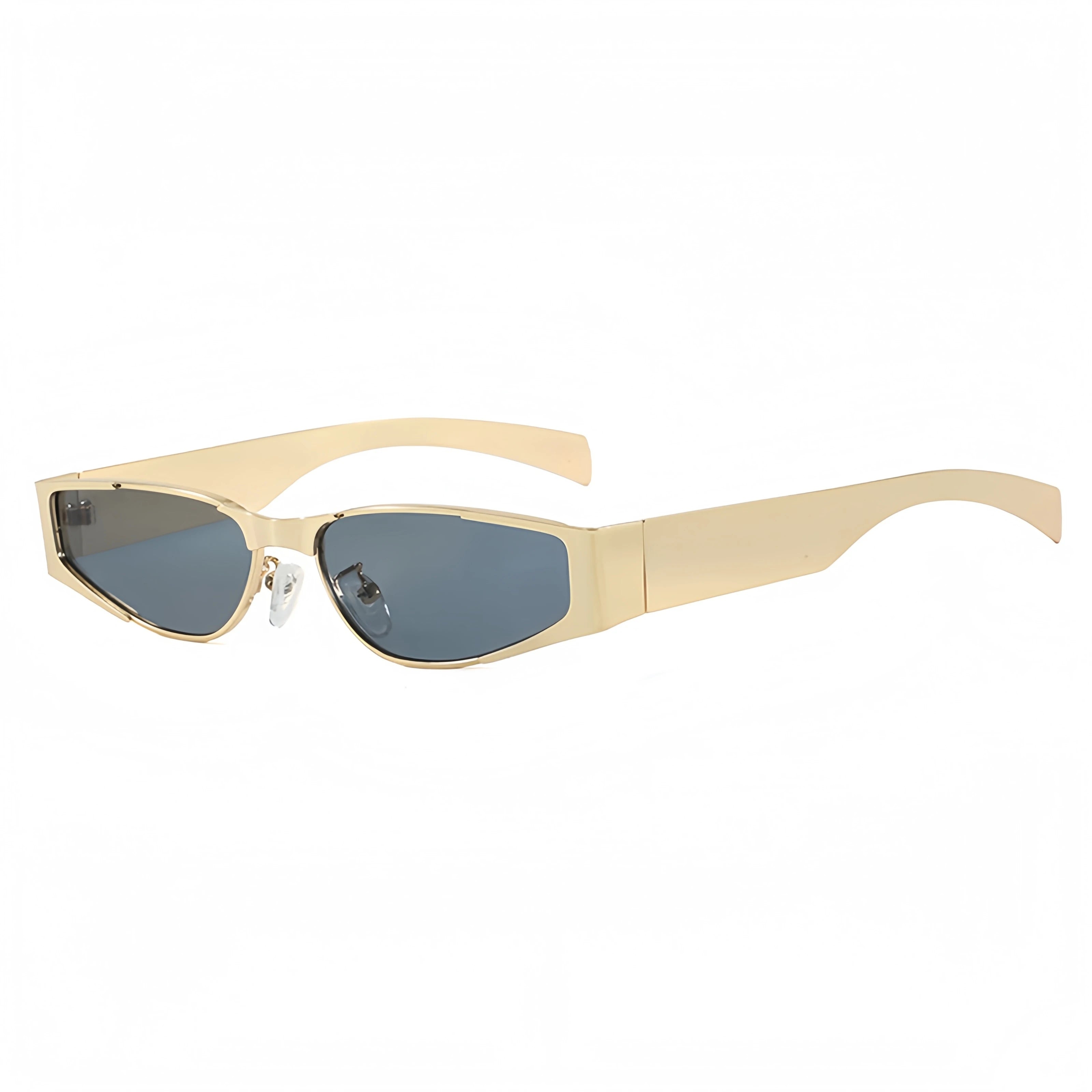 Fashionable Square Small Frame Metal Sunglasses for Men and Women, Hip-Hop Style, Street Photography, Anti-Uv Sunglasses