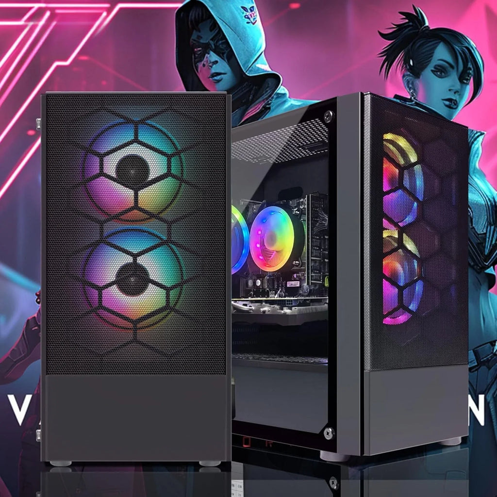 POPULAR Gaming PC Desktop, Intel 10th Gen G5905 3.5G, Radeon RX 580 16G, 16G DDR4, 1TB SSD, WiFi, BT 5.0,Factory Direct Sales