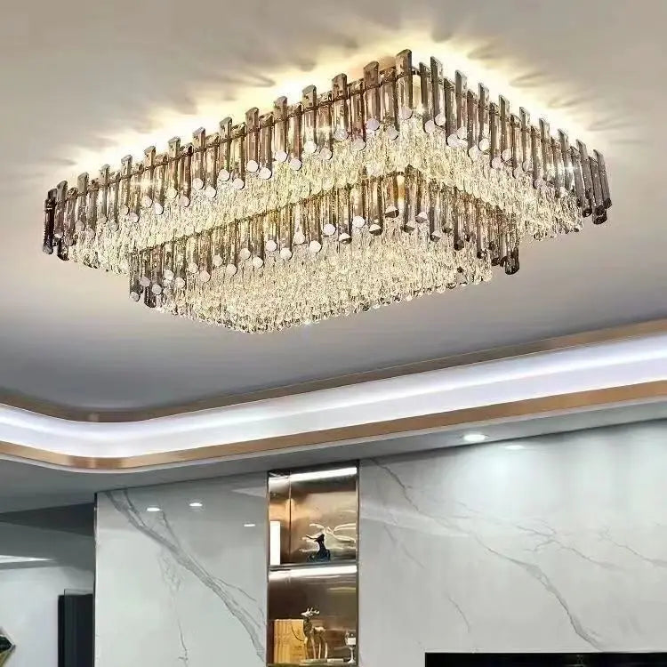 Nordic Gold Crystal Chandeliers LED Luxury Ceiling Lights for Dining Living Room Bedroom Kitchen Island Lighting