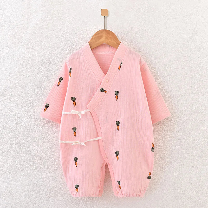 Baby Boys Girls Jumpsuit Clothes Newborn Muslin Cotton Long Sleeve Romper 0-2 Years