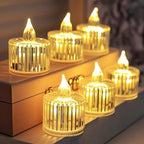 LED Crystal Candles Electronic Flameless Proposal 4/6/12PCS Lights Wedding Party Home Room Decor Romantic Date Holiday LED Light
