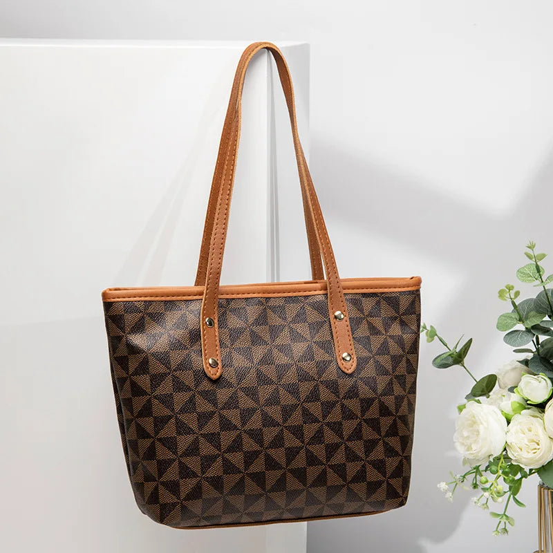 Women's Bag 2023 New Embossed Floral Handbag Shopping Bag Versatile Large Capacity Bucket Bag