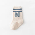 Fashion Stripped Baby Socks Korean Soft Cotton Breathable Elastic Middle Tube Socks Toddler Infant Kids Casual Short Socks