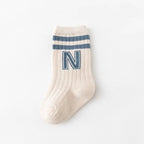 Fashion Stripped Baby Socks Korean Soft Cotton Breathable Elastic Middle Tube Socks Toddler Infant Kids Casual Short Socks