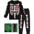 Halloween Pajamas for Kids Girls Pyjamas Set Skull Glow Party Gift Pjs Toddler Skeleton Cosplay Carnival Fancy Dress Nightwear