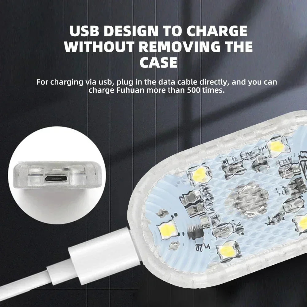 Wireless Led Lights for Car Interior, Car Led Lights Interior, USB Rechargeable Automotive Neon Accent Light