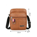 Fashion PU Leather Men's Bag Casual Waterproof Large Capacity Shoulder Messenger Bags Brown Black Handbag Multifunctional