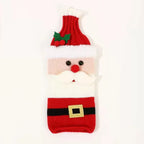 Christmas Wine Bottle Cover Set Santa Snowman Woven Wine Bottle Bags for Christmas Party Dinner Table Decorations New Year Gifts