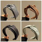 Korean Style Knit Headband Soft Knitting Cotton Makeup Hair Hoop Crumpled Texture Wide Bezel Ladies Hair Accessories